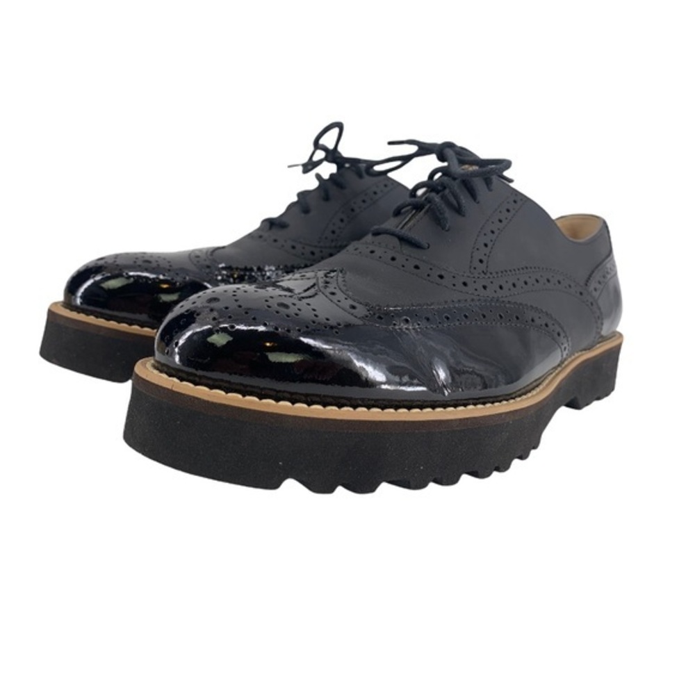 Hogan Black Leather Brogues Wing Tip Derby Shoes